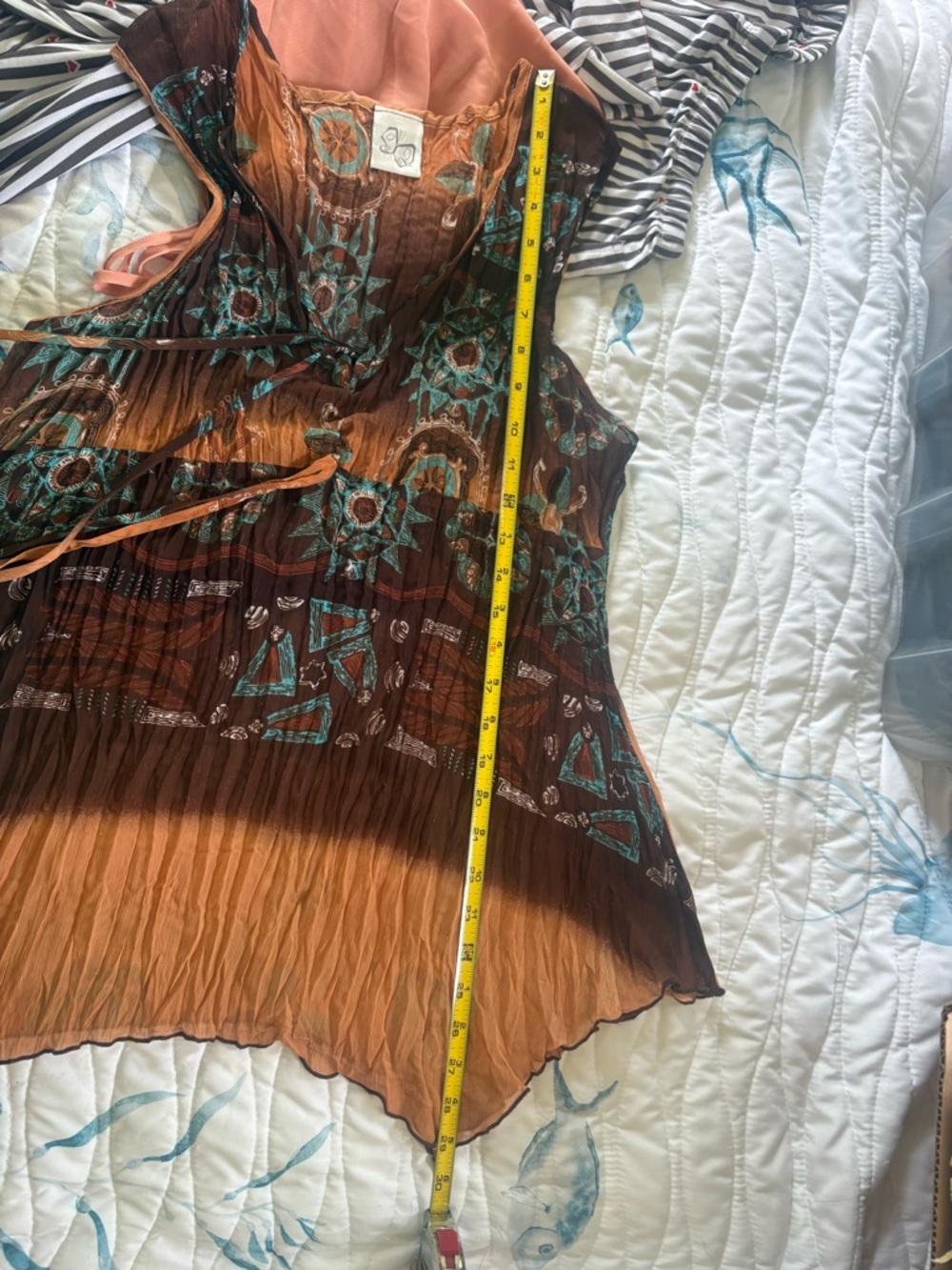 Bohemian Sleeveless Top with Turquoise Accents - Picture 3 of 12